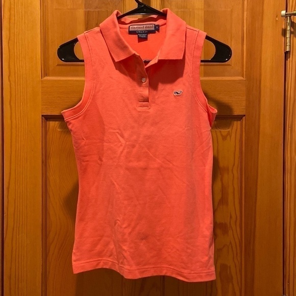 Vineyard Vines Pink Sleeveless Polo Shirt Size Small - Picture 2 of 5